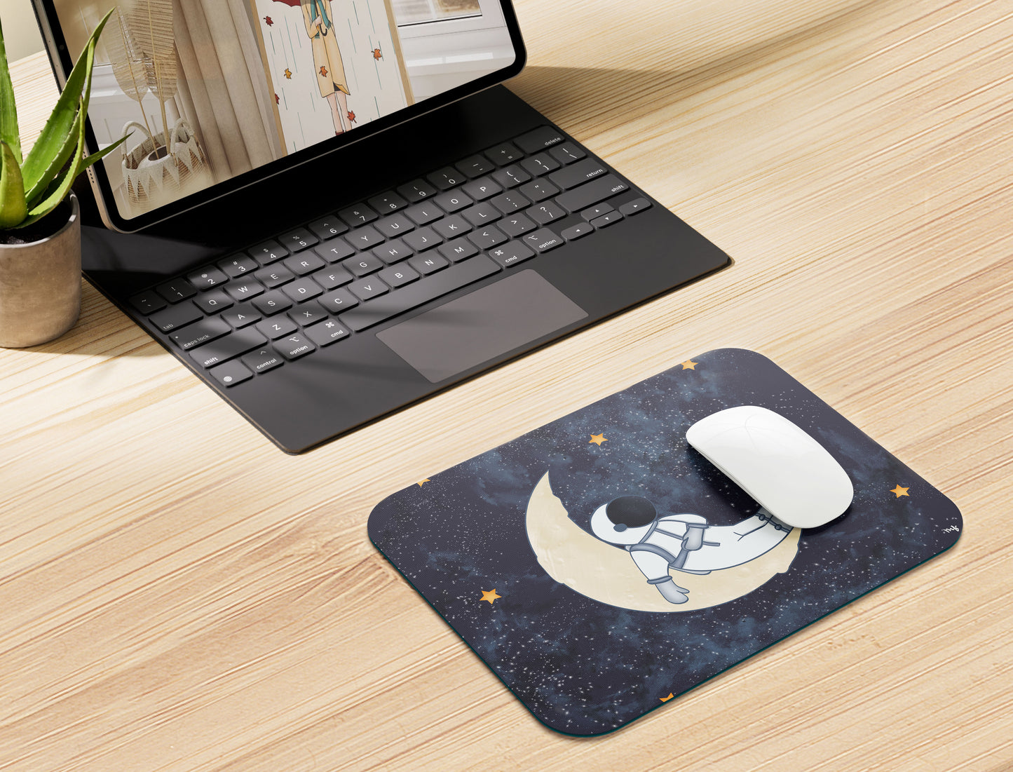 Tapis de souris "L'astronaute endormi sur la lune"